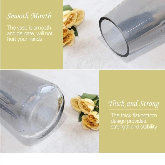 Lewondr Glass Vase, 22 cm Irised Crystal Ins Style Decorative Vase - Picture 4 of 7